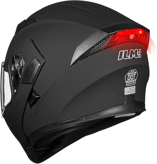 ILM Motorcycle Dual Visor Flip up Modular Full Face Helmet